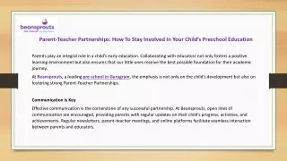 Parent-Teacher Partnerships - How To Stay Involved In Your Child’s Preschool Education