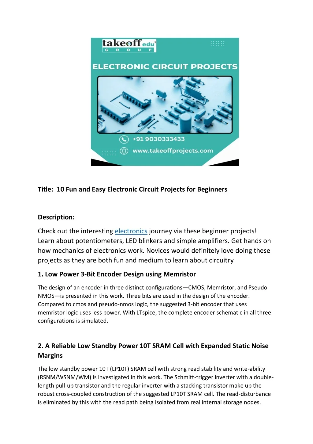 PPT - Electronic-circuit-projects PowerPoint Presentation, free ...