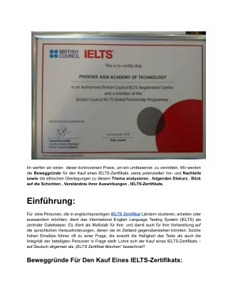 Erwerb Eines IELTS-Zertifikats