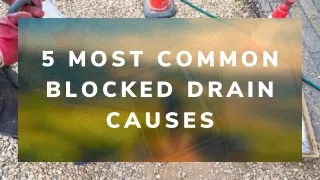 5 Most Common Blocked Drain Causes