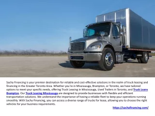 Used Trailers Truck Loans Mississauga Toronto
