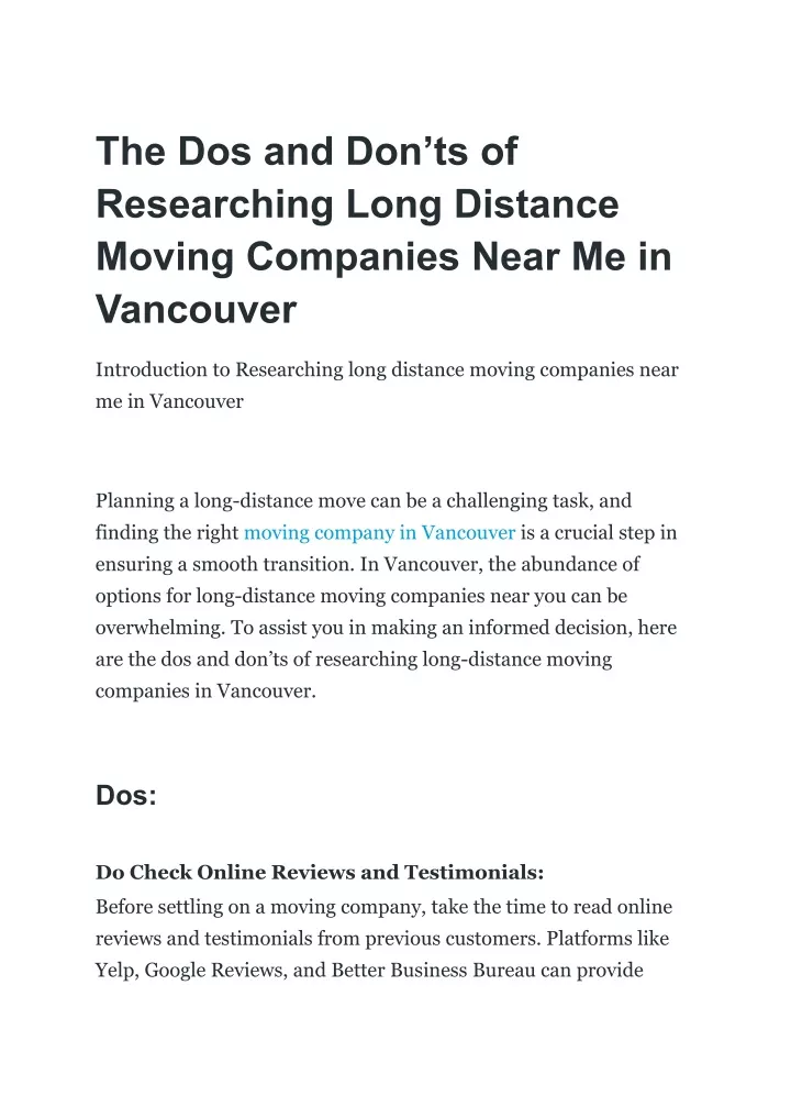 the dos and don ts of researching long distance