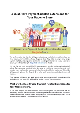 4 must have payment centric extensions for your