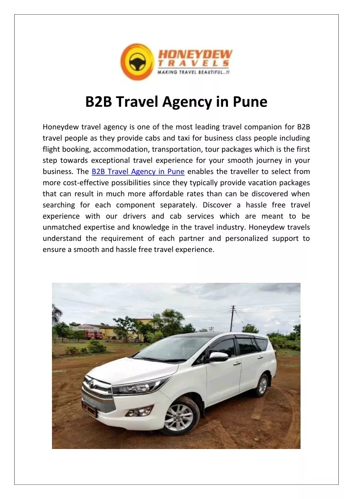 b2b travel agency in pune