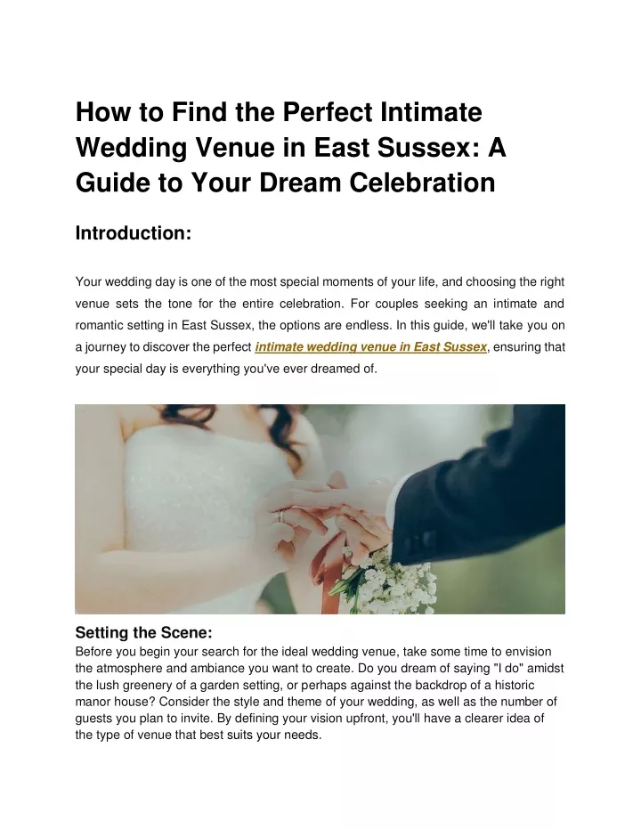 how to find the perfect intimate wedding venue