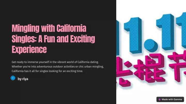 mingling with california singles