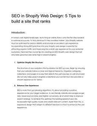 SEO in Shopify Web Design_ 5 Tips to build a site that ranks