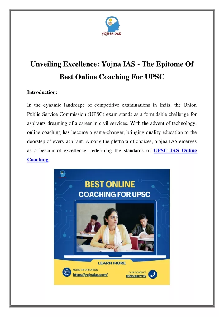 unveiling excellence yojna ias the epitome of