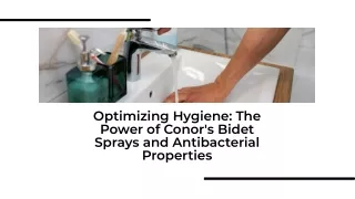 Enhancing Hygiene with Conor's Bidet Sprays and Antibacterial Properties