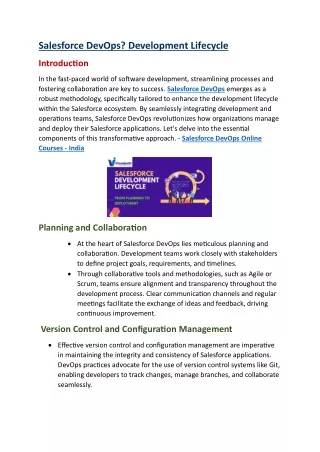 salesforce devops development lifecycle
