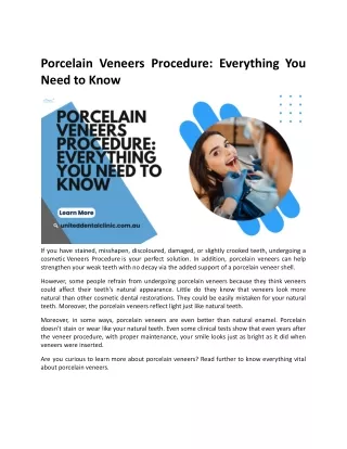 Porcelain Veneers Procedure: Everything You Need to Know
