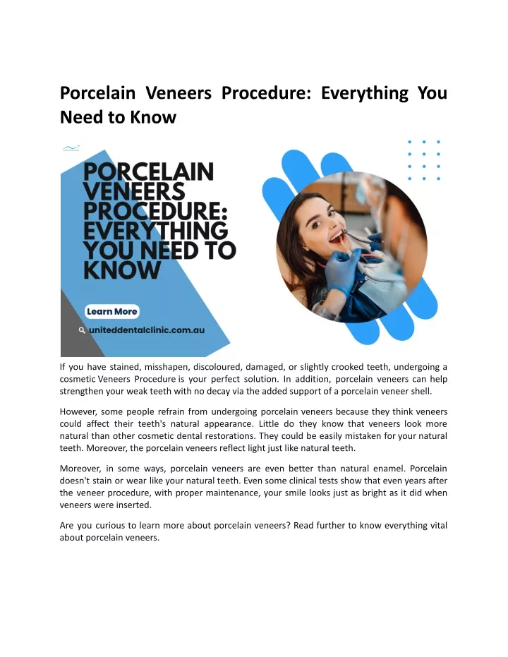 porcelain veneers procedure everything you need