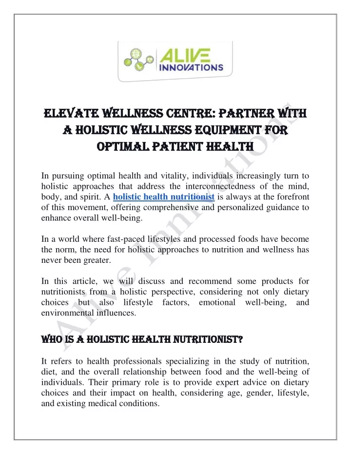 elevate w elevate wellness centre partner with