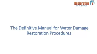 the definitive manual for water damage restoration procedures