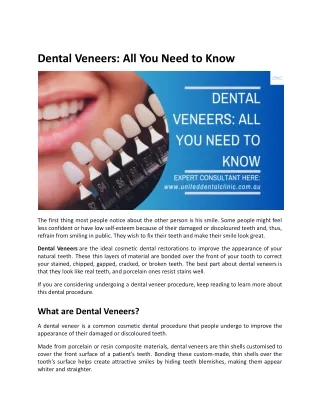 Dental Veneers: All You Need to Know
