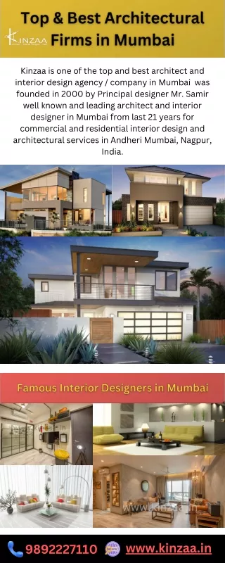 Top & Best Architectural Firms Interior Designers in Mumbai by Kinzaa