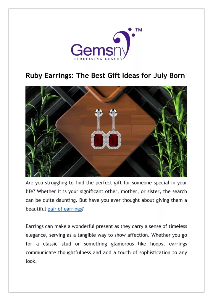 ruby earrings the best gift ideas for july born