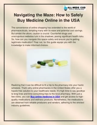 Buy online medicine in USA