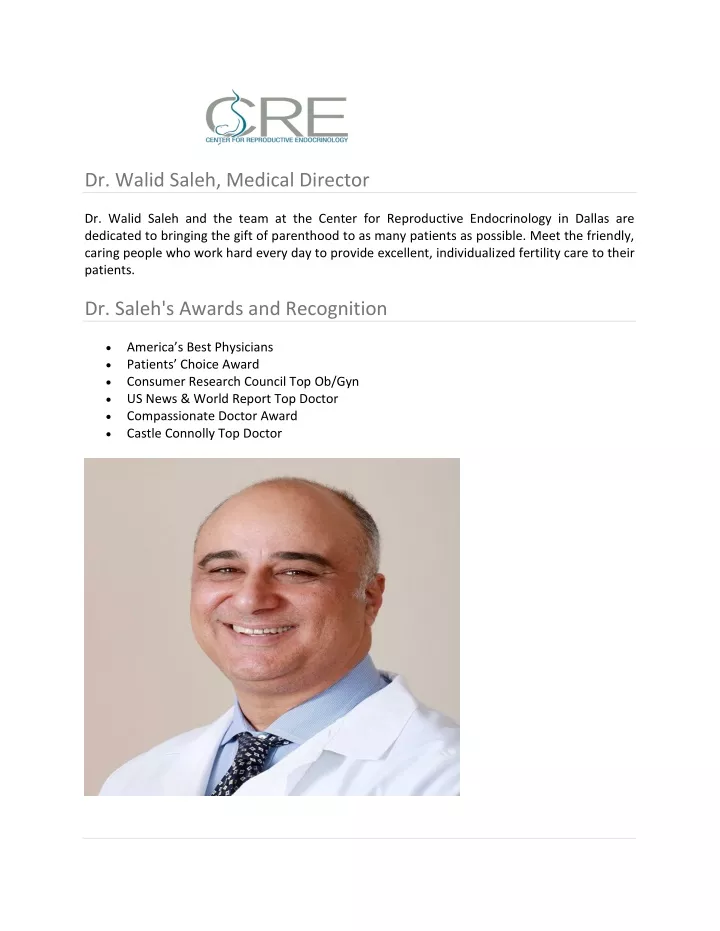 dr walid saleh medical director