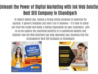 Unleash the Power of Digital Marketing with Ink Web Solutions Best SEO Company in Chandigarh