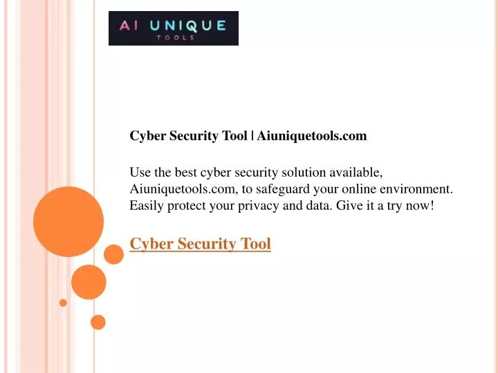 cyber security tool aiuniquetools