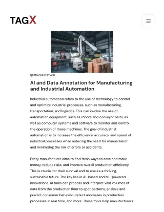 AI and Data Annotation for Manufacturing and Industrial Automation