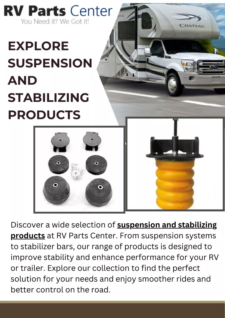 explore suspension and stabilizing products