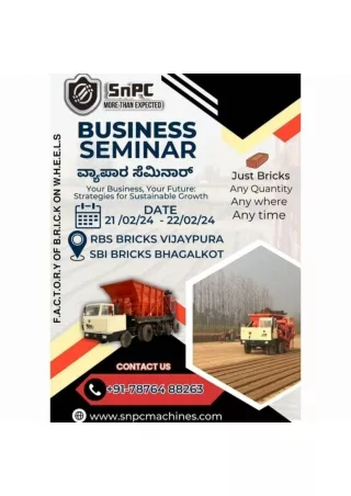 Business seminar in Karnataka by SnPC Machines