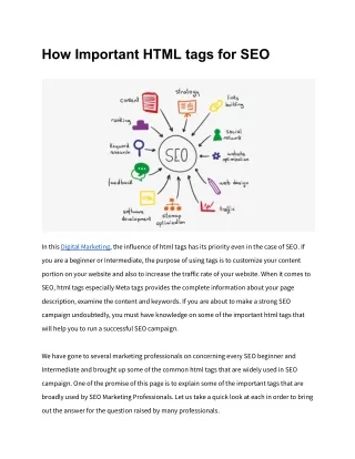 How Important HTML tags for SEO