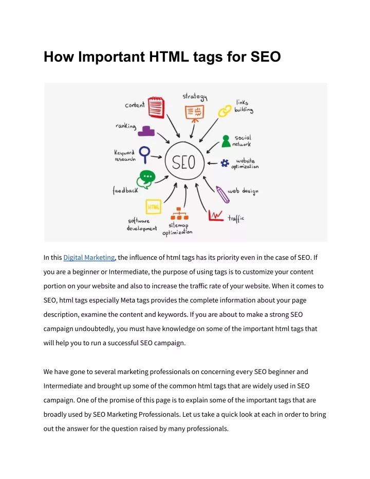 how important html tags for seo