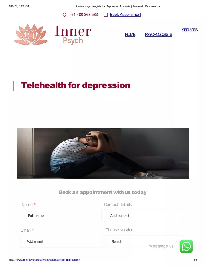 online psychologists for depression australia