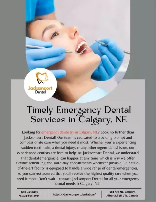 Timely Emergency Dental Services in Calgary, NE