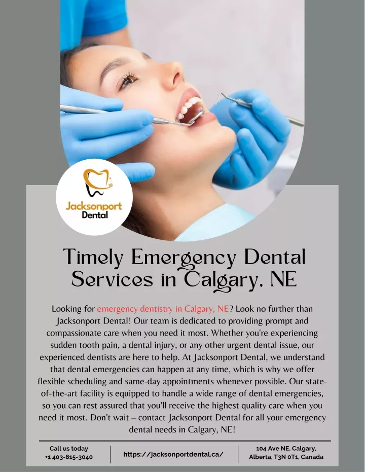 timely emergency dental services in calgary ne