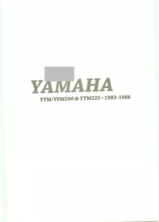 1983 Yamaha YTM225DXK Tri-Moto Service Repair Manual