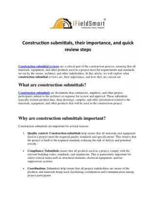 construction submittals their importance