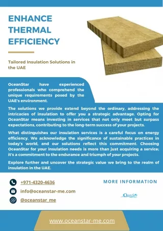 Enhance Efficiency with Tailored Insulation Solutions in the UAE