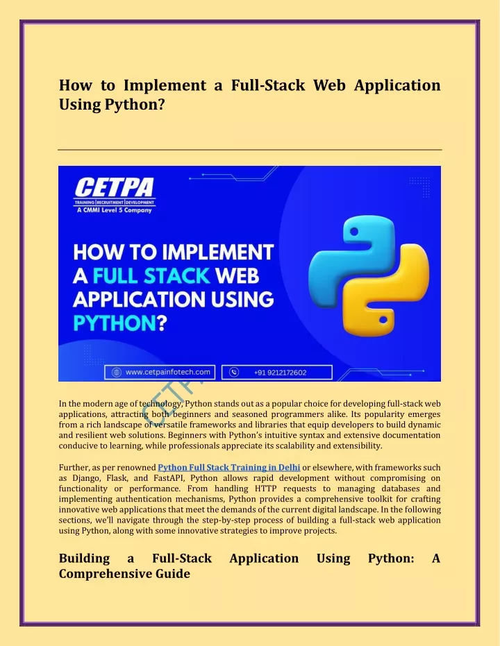 how to implement a full stack web application