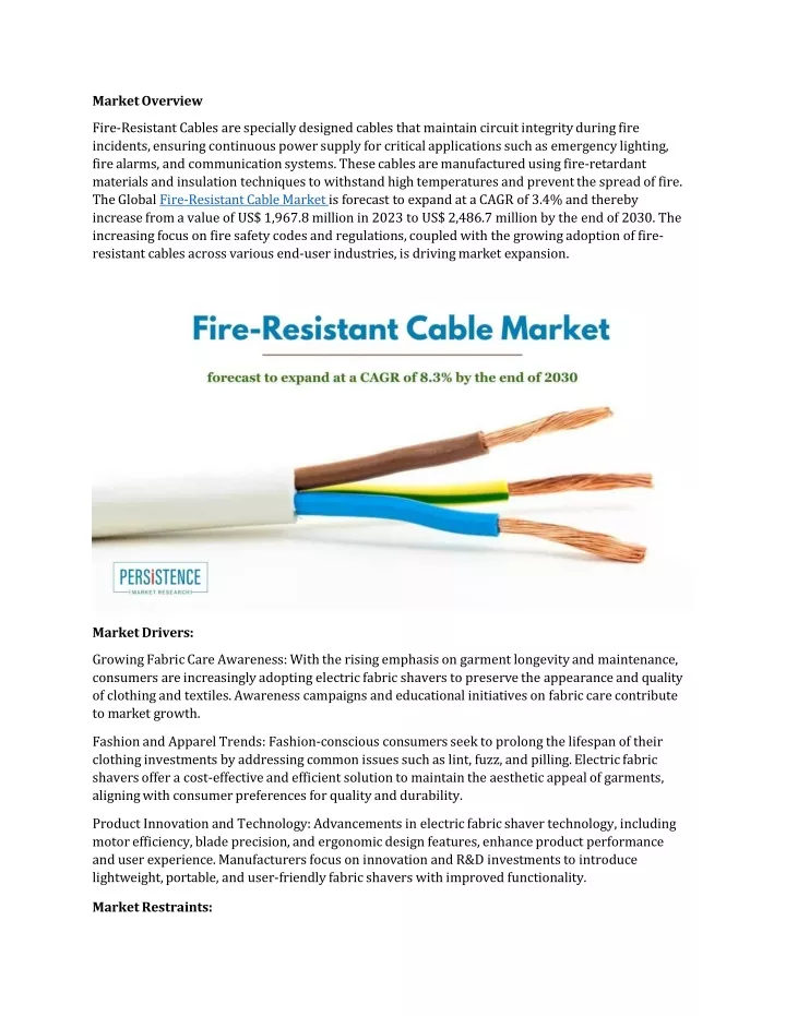 market overview fire resistant cables