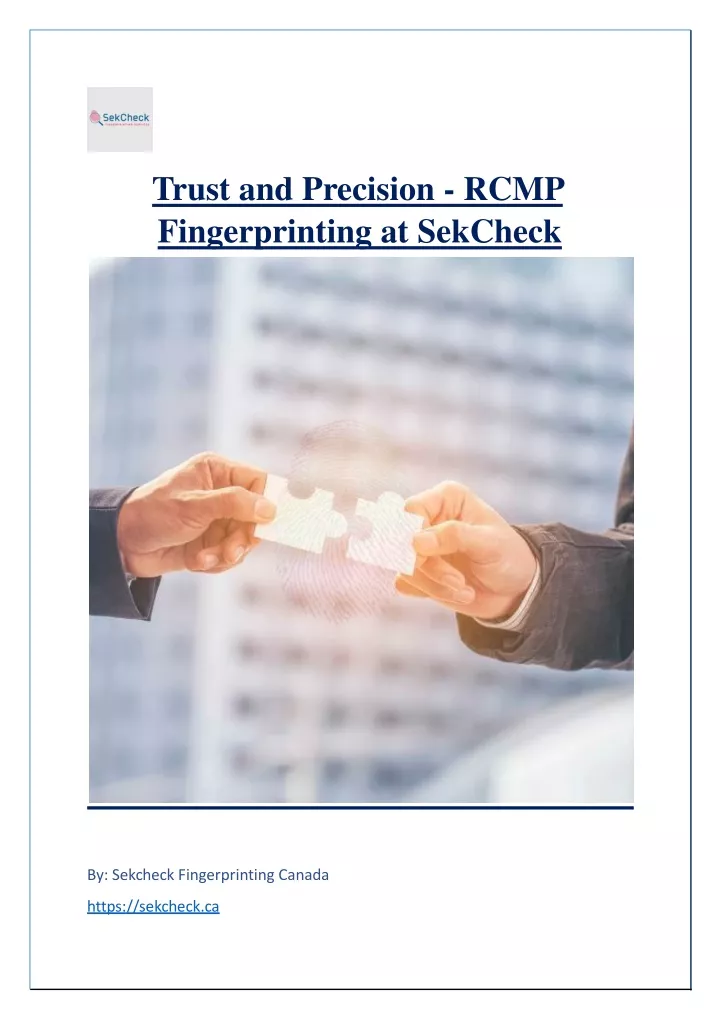 trust and precision rcmp fingerprinting