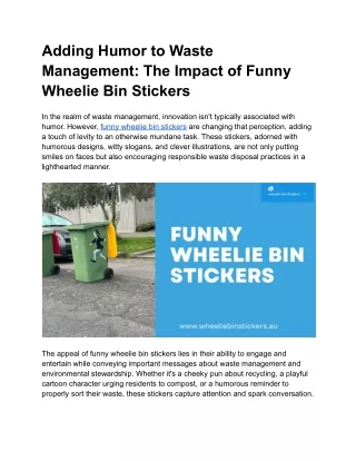 funny wheelie bin stickers
