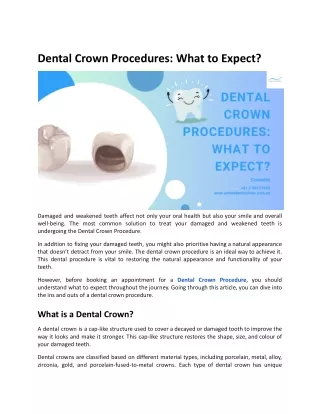 Dental Crown Procedures: What to Expect?