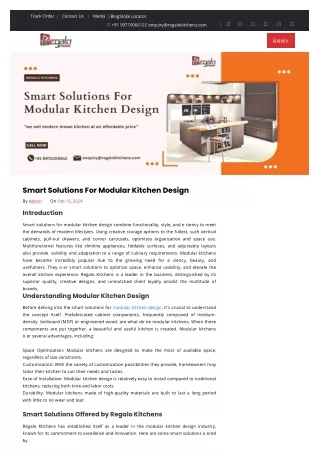 Smart Solutions For Modular Kitchen Design