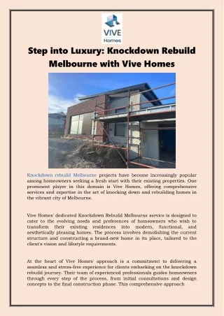 Knockdown rebuild Melbourne