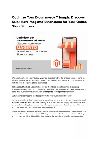 optimize your e commerce triumph discover must
