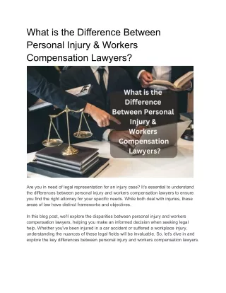 What is the Difference Between Personal Injury & Workers Compensation Lawyers_