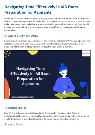 Navigating Time Effectively in IAS Exam Preparation for Aspirants