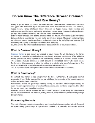 Do You Know The Difference Between Creamed And Raw Honey_