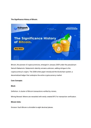 the significance history of bitcoin