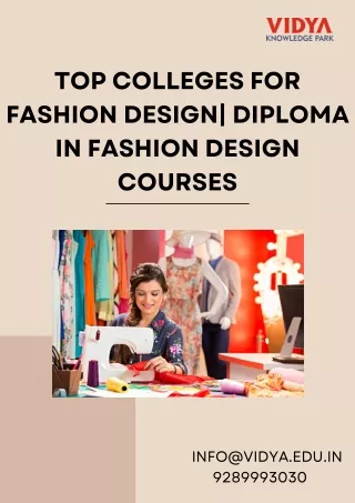 Top Colleges for Fashion Design Diploma in Fashion Design Courses