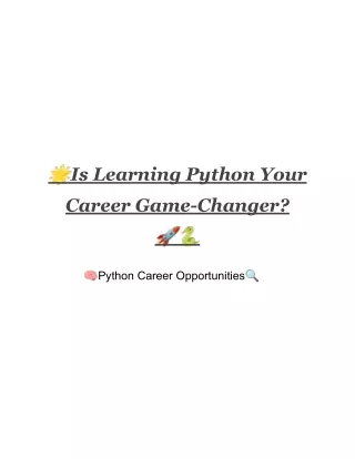 is learning python your